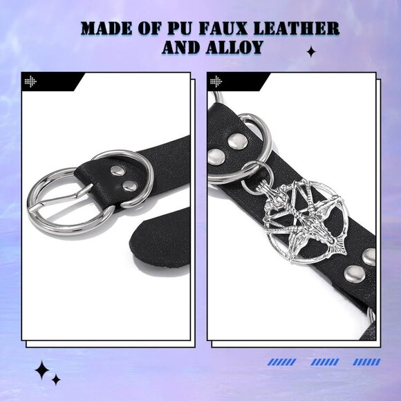 Women Punk Leather Waist and Leg Belt - Gothic Thigh Rave Accessory in Black - Picture 6 of 7